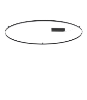 Oracle Slim 150cm Non Dim 3000K Round Integrated LED Semi Flush Ceiling Light Black 9300lm-1