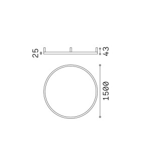 Oracle Slim 150cm Non Dim 3000K Round Integrated LED Semi Flush Ceiling Light Black 9300lm-2