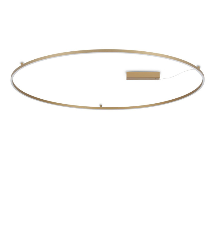Oracle Slim 150cm Non Dim 3000K Round Integrated LED Semi Flush Ceiling Light Brass 9300lm-1