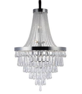 Ceiling Pendant Chandelier 17 Light Polished Chrome, Crystal - 1