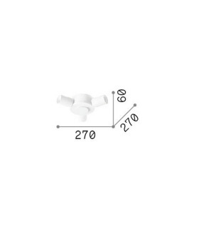 Set Up Multi Arm Semi Flush Ceiling Lamp White 3x E27-2
