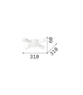 Set Up Multi Arm Semi Flush Ceiling Lamp White 4x E27-2