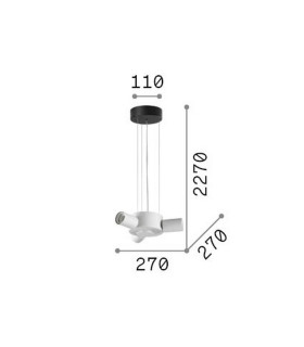 Set Up Multi Arm Pendant Ceiling Light White 3x E27-2