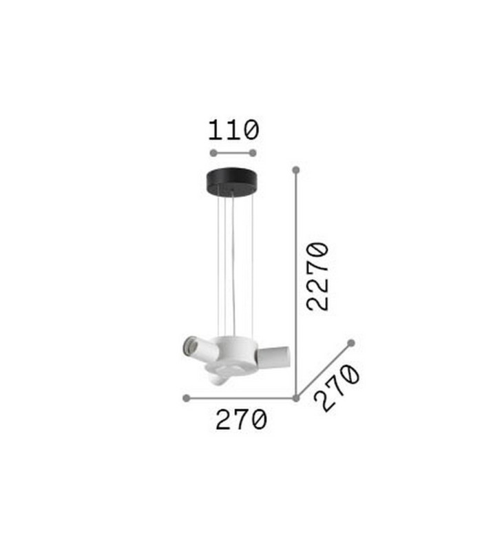 Set Up Multi Arm Pendant Ceiling Light White 3x E27-2