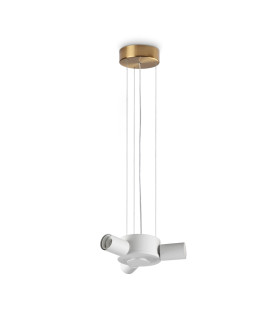 Set Up Multi Arm Pendant Ceiling Light Brass 3x E27-1
