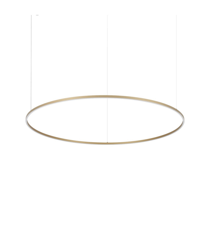 Oracle Slim 150cm Non Dim 3000K Round Integrated LED Pendant Ceiling Light Brass 9300lm-1