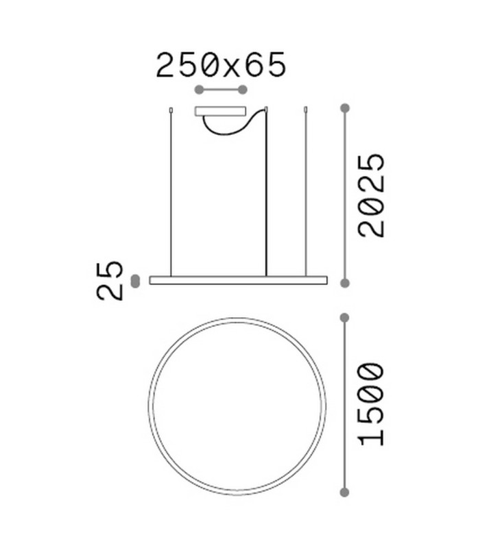 Oracle Slim 150cm Non Dim 3000K Round Integrated LED Pendant Ceiling Light Brass 9300lm-2