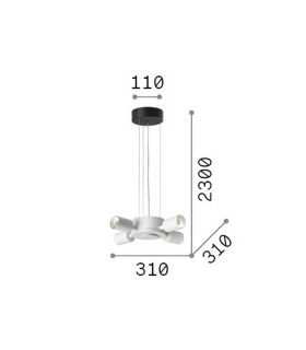 Set Up Multi Arm Pendant Ceiling Light White 4x E27-2