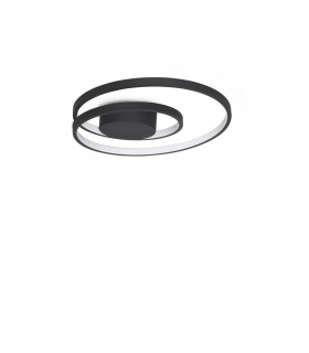 Oz Integrated LED Semi Flush Ceiling Light Black 4350lm 3000K-1