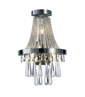 Wall Lamp 3 Light E14 Polished Chrome, Crystal - 1