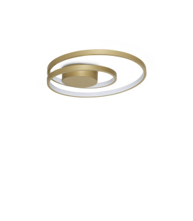 Oz Integrated LED Semi Flush Ceiling Light Brass 4350lm 3000K-1