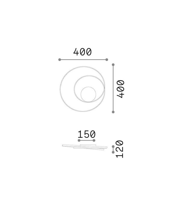 Oz Integrated LED Semi Flush Ceiling Light Brass 4350lm 3000K-2