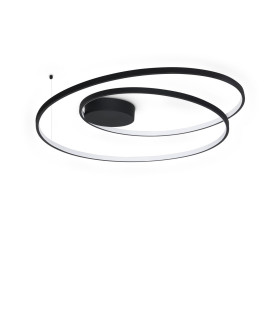 Oz Integrated LED Semi Flush Ceiling Light Black 6100lm 3000K-1