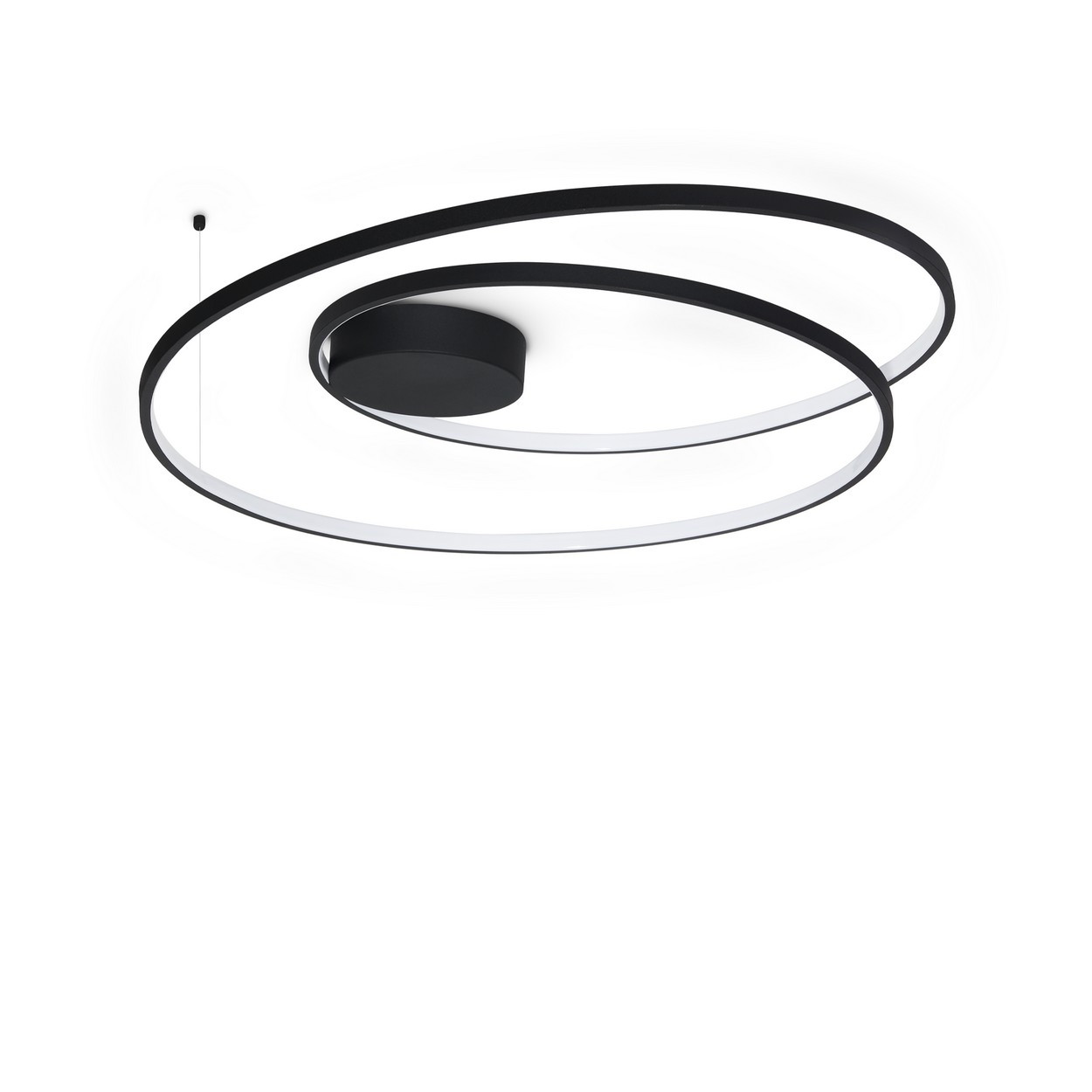 Oz Integrated LED Semi Flush Ceiling Light Black 6100lm 3000K