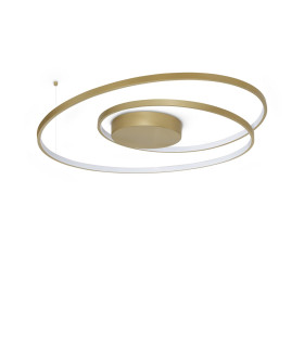 Oz Integrated LED Semi Flush Ceiling Light Brass 6100lm 3000K-1