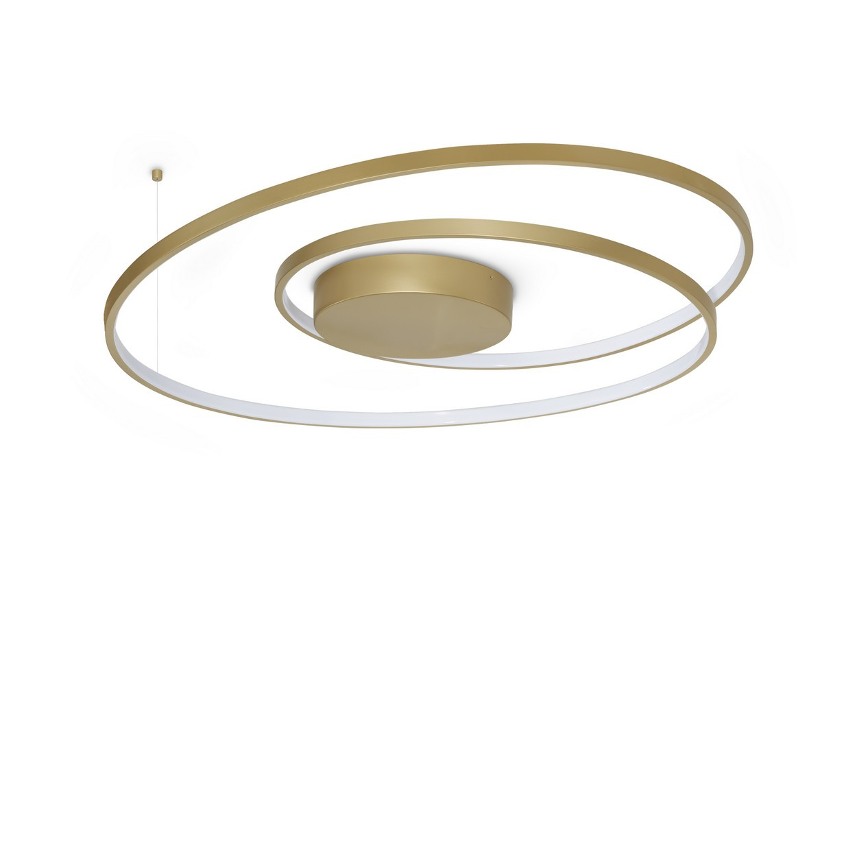 Oz Integrated LED Semi Flush Ceiling Light Brass 6100lm 3000K
