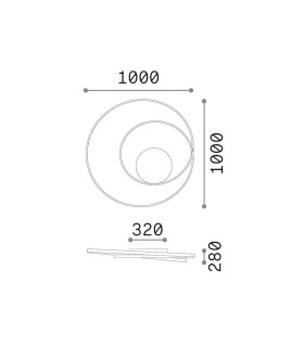 Oz Integrated LED Semi Flush Ceiling Light White 8300lm 3000K-2