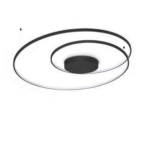 Oz Integrated LED Semi Flush Ceiling Light Black 8300lm 3000K-1