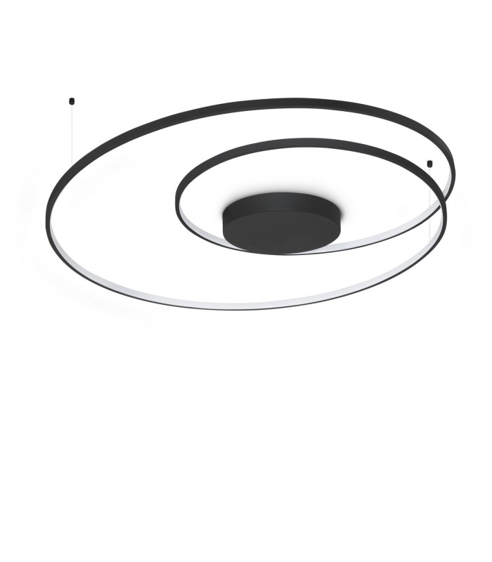 Oz Integrated LED Semi Flush Ceiling Light Black 8300lm 3000K-1
