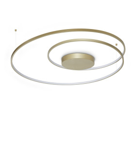 Oz Integrated LED Semi Flush Ceiling Light Brass 8300lm 3000K-1