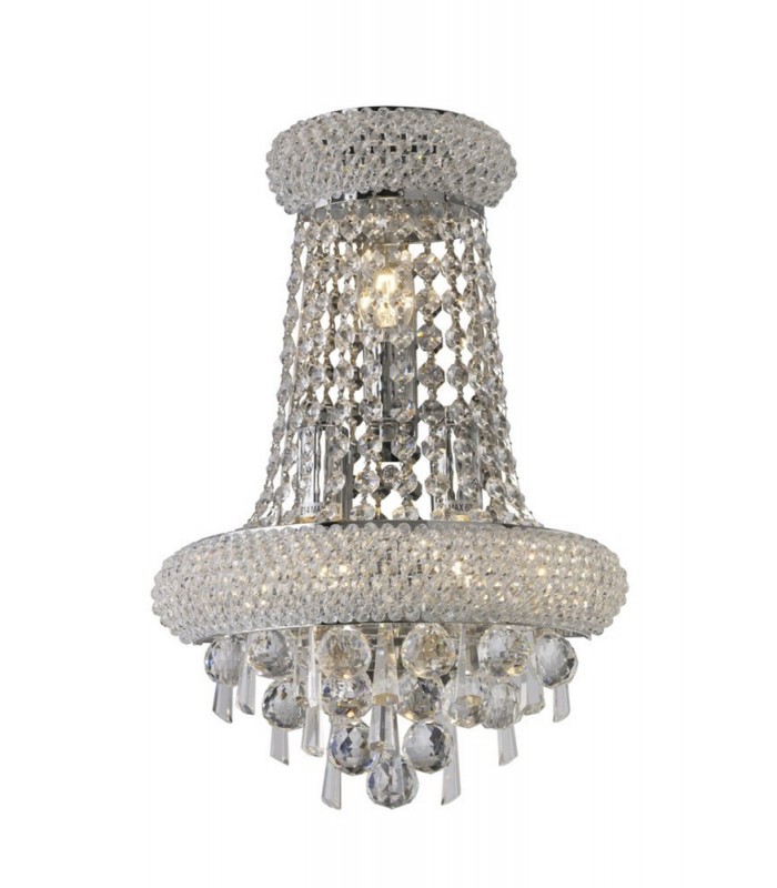 Wall Lamp Large 3 Light Polished Chrome, Crystal - 1