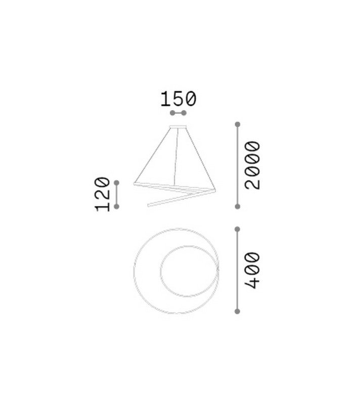 Oz Integrated LED Pendant Ceiling Light White 4350lm 3000K-2