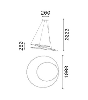 Oz Integrated LED Pendant Ceiling Light Brass 8300lm 3000K-2