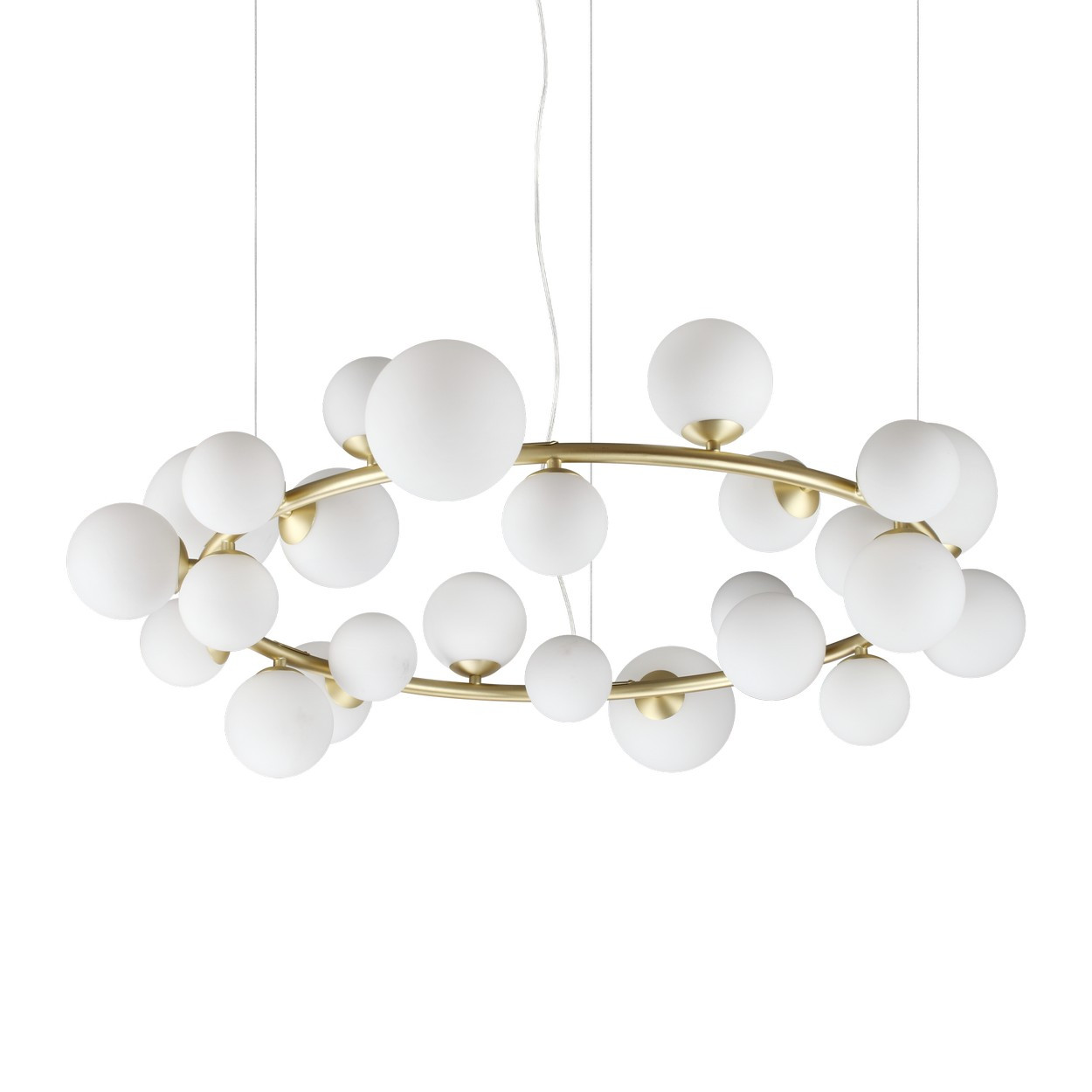 Perlage Globe Pendant Ceiling Light White 25x G9