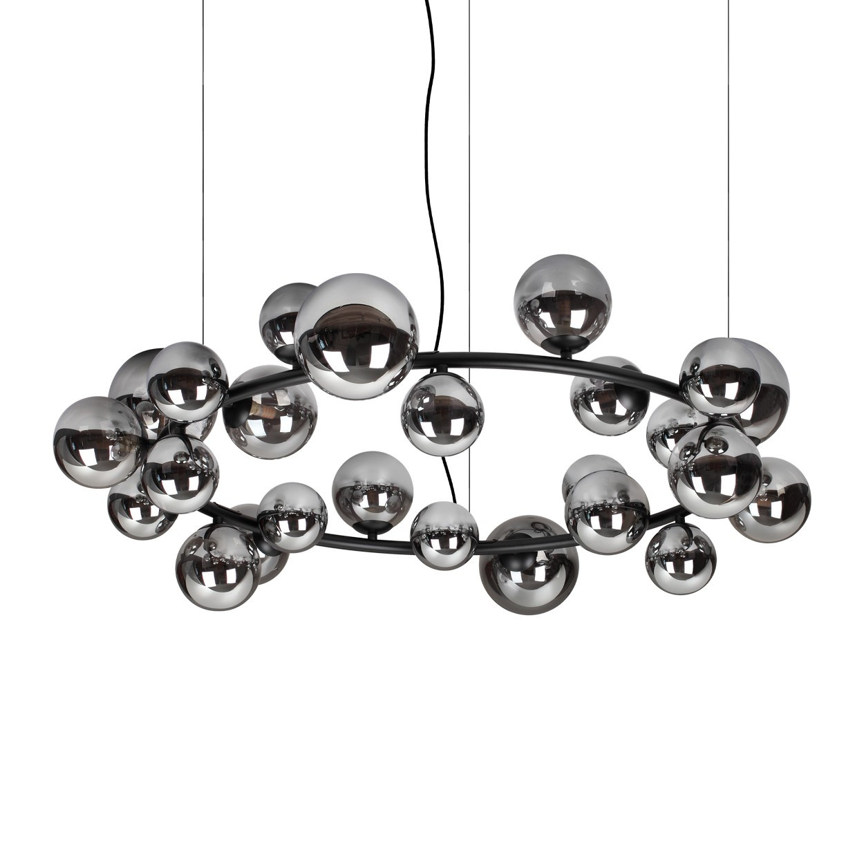Perlage Globe Pendant Ceiling Light Smoke 25x G9