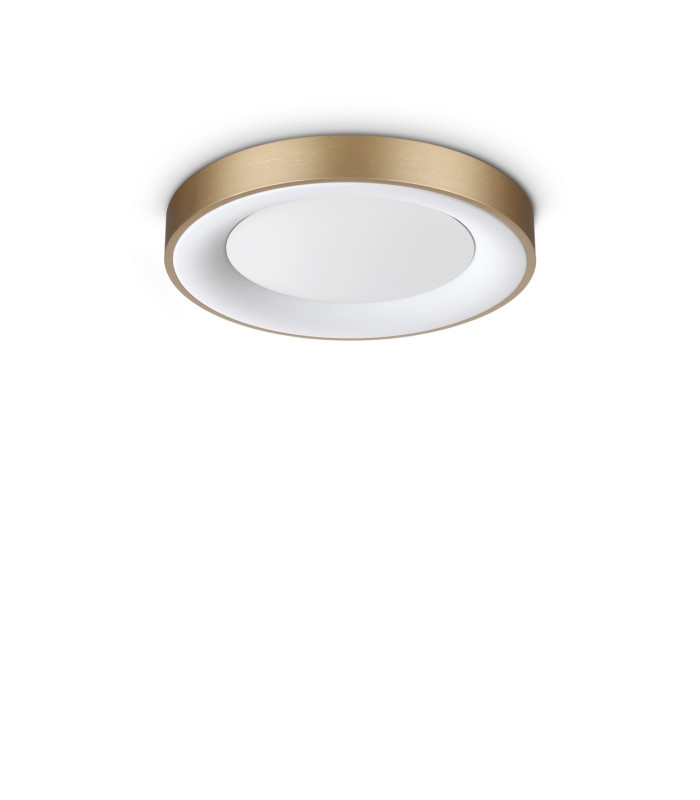 Planet 40cm Integrated LED Semi Flush Ceiling Light Brass 1850lm 3000K-1