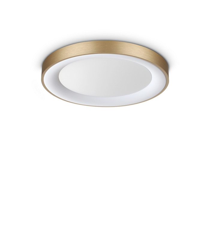 Planet 50cm Integrated LED Semi Flush Ceiling Light Brass 2250lm 3000K-1