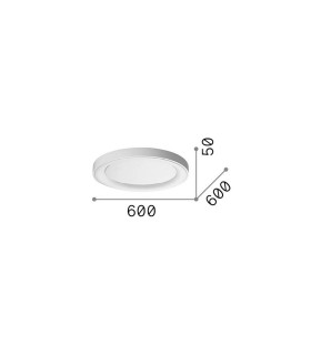 Planet 60cm Integrated LED Semi Flush Ceiling Light Brass 2650lm 3000K-2
