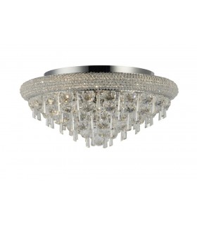 Flush Ceiling 7 Light Polished Chrome, Crystal - 1