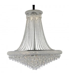 Ceiling Pendant Chandelier 20 Light Polished Chrome, Crystal - 1