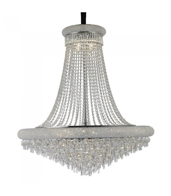 Ceiling Pendant Chandelier 20 Light Polished Chrome, Crystal - 1
