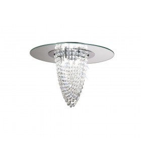 Flush Ceiling 5 Light Polished Chrome, Mirror, Crystal - 1