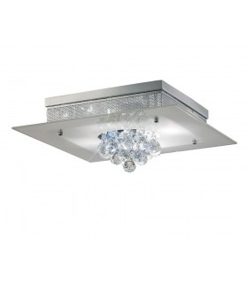 Flush Ceiling 4 Light Polished Chrome, Crystal - 1