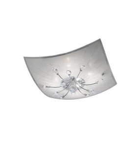Flush Ceiling 4 Light Polished Chrome, Glass, Crystal - 1