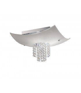 Flush Ceiling 5 Light Polished Chrome, Glass, Crystal - 1