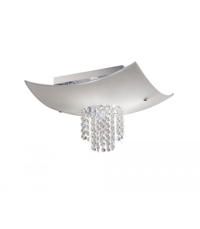 Flush Ceiling 5 Light Polished Chrome, Glass, Crystal - 1