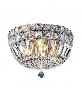 Flush Ceiling 4 Light Polished Chrome, Crystal - 1