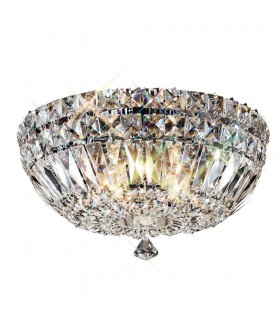 Flush Ceiling 5 Light Polished Chrome, Crystal - 1