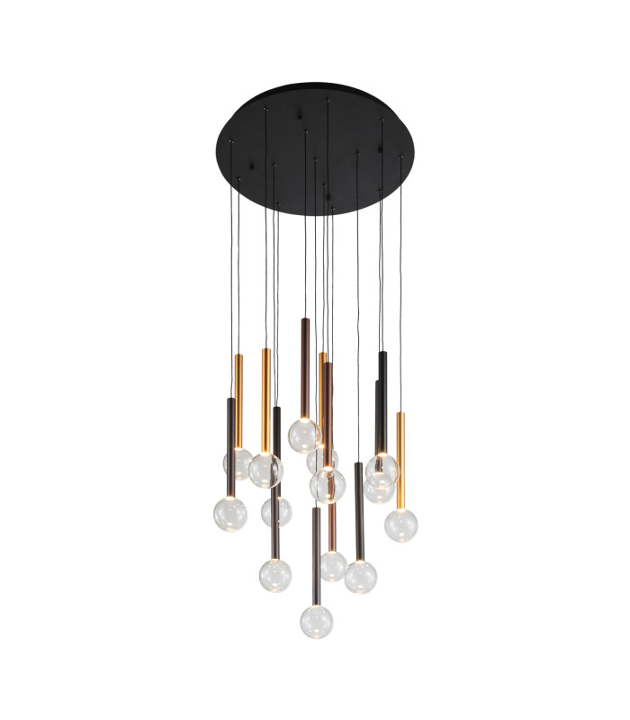 Alinos Cluster Pendant Ceiling Light Black 3000K Warm White 3 Step Dimmable 14xLED-1