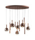 Camino Oval Cluster Pendant Ceiling Light Copper 3000K Warm White 3 Step Dimmable 12xLED-1