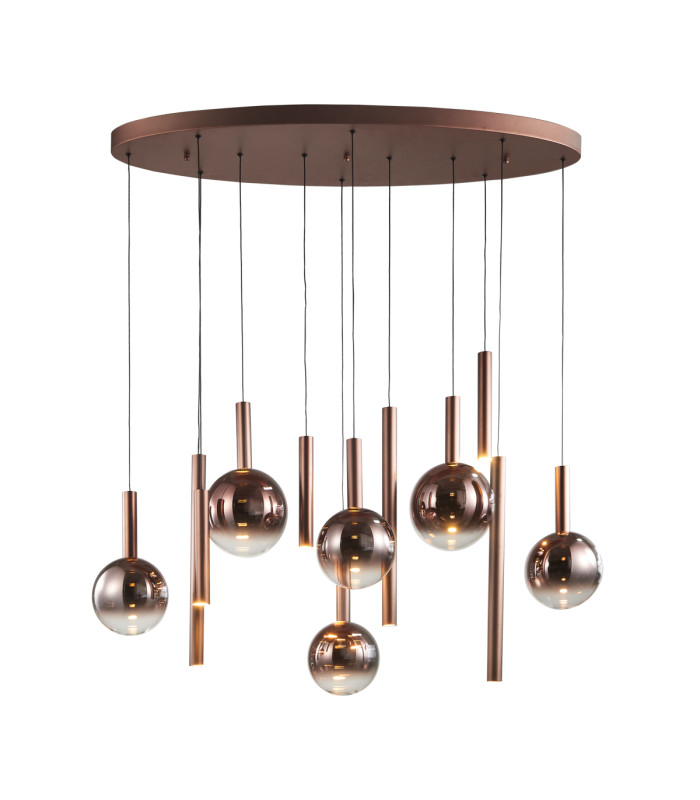 Camino Oval Cluster Pendant Ceiling Light Copper 3000K Warm White 3 Step Dimmable 12xLED-1