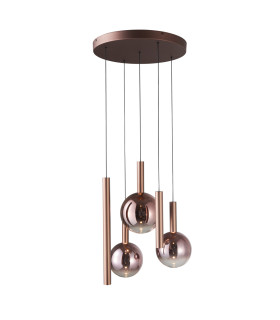 Camino Cluster Pendant Ceiling Light Copper 3000K Warm 3 Step Dimmable 5xLED-1