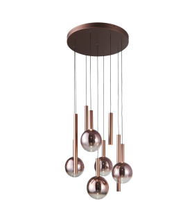 Camino Cluster Pendant Ceiling Light Copper 3000K Warm 3 Step Dimmable 9xLED-1