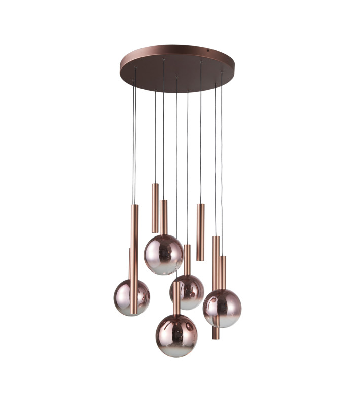 Camino Cluster Pendant Ceiling Light Copper 3000K Warm 3 Step Dimmable 9xLED-2