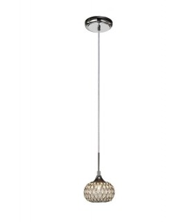Small Ceiling Pendant 1 Light Polished Chrome, Clear Glass - 1