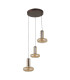Carote Cluster Pendant Ceiling Light Copper 3000K Warm White 3 Step Dimmable 3xLED-1